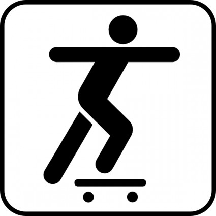 una persona que se desliza sobre un skate board clip art