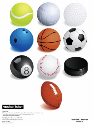 مجموعة متنوعة من ألعاب الكرة المتجهة