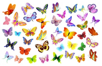 una variedad de vector de hermosas mariposas