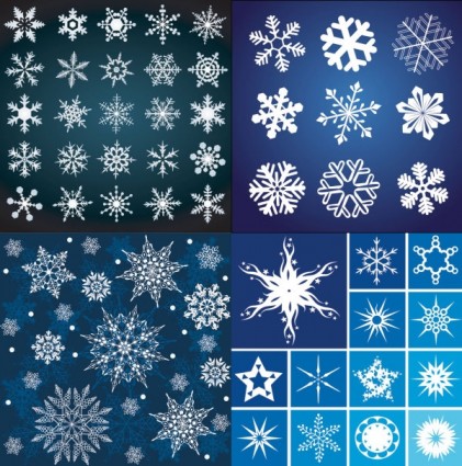 eine Vielzahl von wunderschönen Schneeflocke Muster Vektor