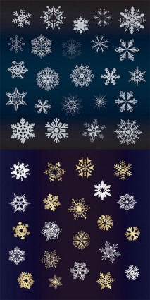 una variedad de vector de hermosos copos de nieve
