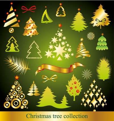 una varietà di vettore di albero di Natale cartoon