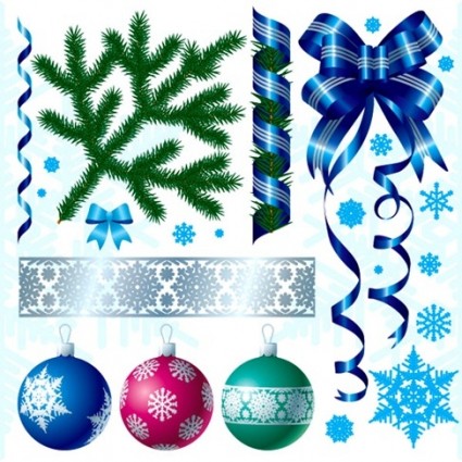 una grande varietà di decorazioni di Natale vettoriali materiale