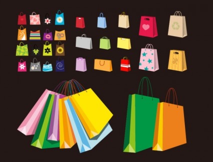 uma variedade de sacos de saco colorido de clip art