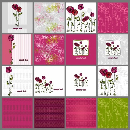 A Variety Of Exquisite Flower Pattern Vector Illustrator