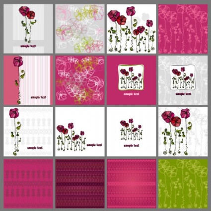 une variété de motifs exquis de vector illustrator fleurs