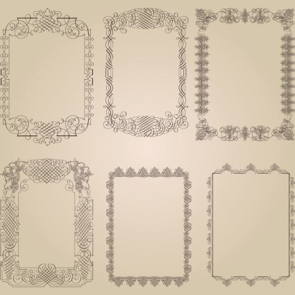 A Variety Of Fine Lace Border Vector Pattern