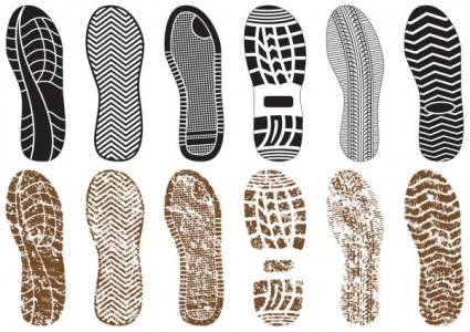A Variety Of Fine Shoe Print Vector