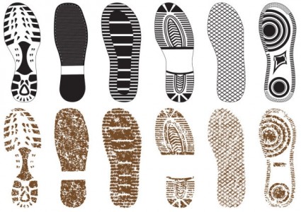 uma variedade de vetor impressão de sapato fino