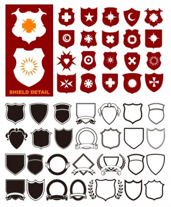 una variedad de vectores de formas de escudo