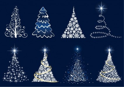 pohon Natal abstrak vector set