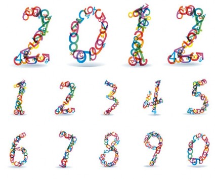 arco iris colorido abstractos números