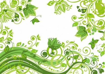 illustration vectorielle vert floral abstrait