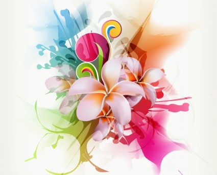Ilustración de vector floral abstracto arte
