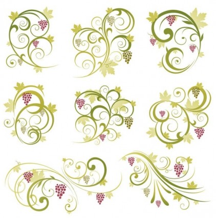 vector de uva ornamento floral abstracta de la vid