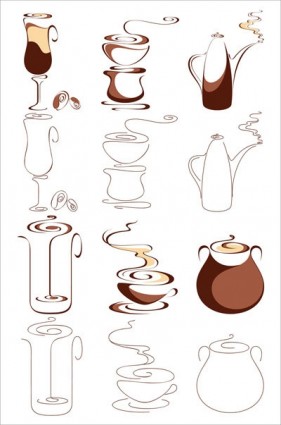 ناقلات الرسومات مجردة القهوة