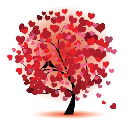 gráfico de vetor abstrato amor árvore