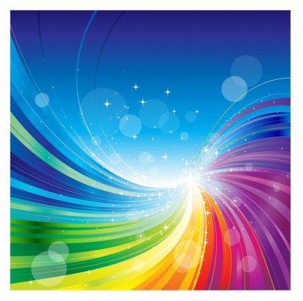 Abstract Rainbow Colors Wave Background