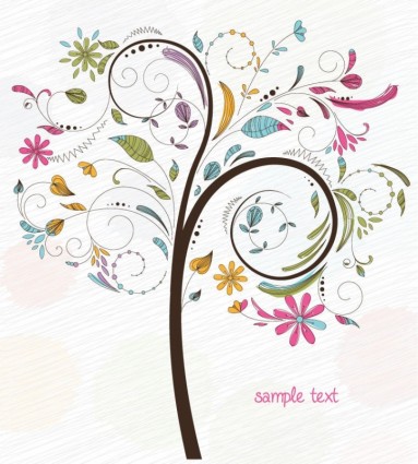 arbre floral abstrait Tourbillon illustration vectorielle
