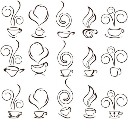 абстрактные векторные графические кофе