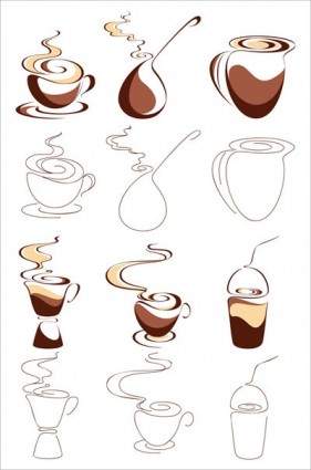 咖啡的抽象向量圖形
