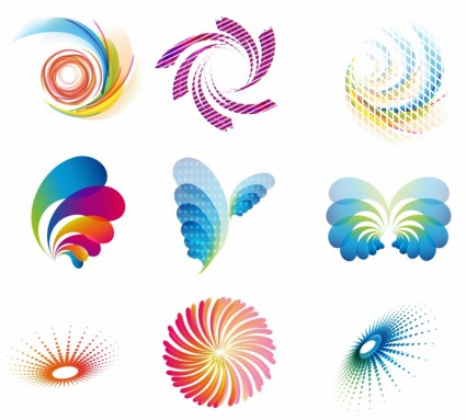 icônes de vagues abstraites