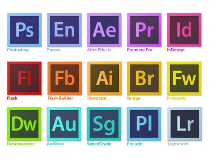 Adobe creative suite familiale logiciel logo vector