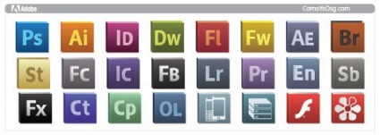 ícones de logotipo do Adobe cs5