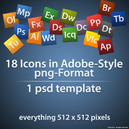 Adobe stile icone icone pack