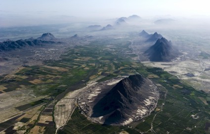 widok z lotu ptaka krajobraz Afganistanu