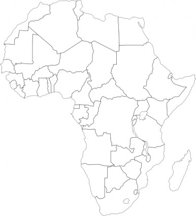 Afrika politische Landkarte ClipArt