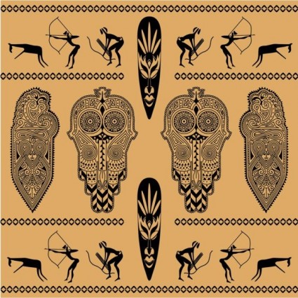 African Ethnic Background Decoration Vector