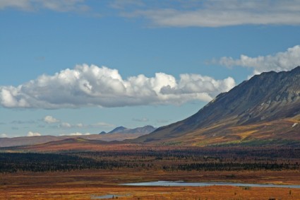 アラスカの荒野の山