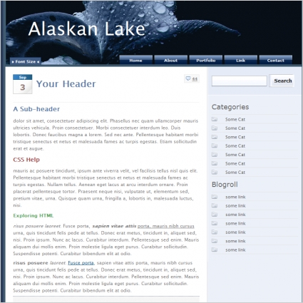 알래스카 호수 서식 파일