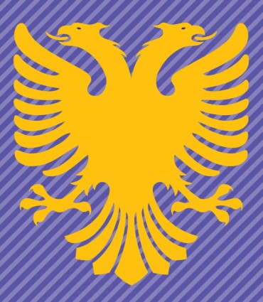 알바니아 국기 두 배 이끌린 독수리
