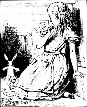 アリスとウサギのクリップアート