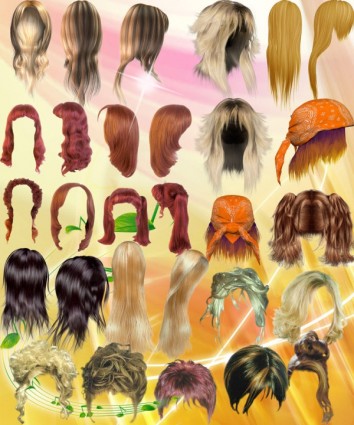 Tất cả các loại của mái tóc đẹp psd