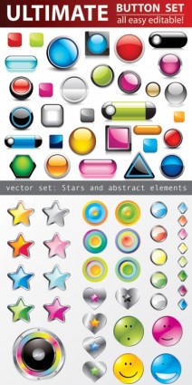 Semua jenis tekstur kristal threedimensional ikon vektor