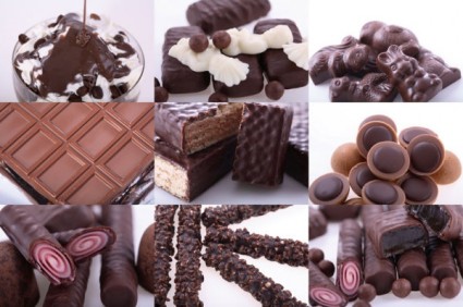 uma série de chocolate requintada de highdefinition imagens