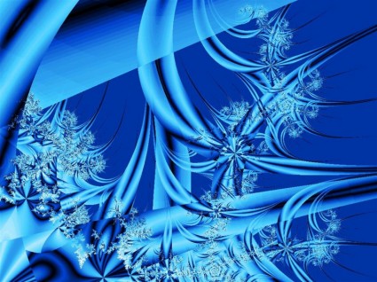 um fractal azul gelado