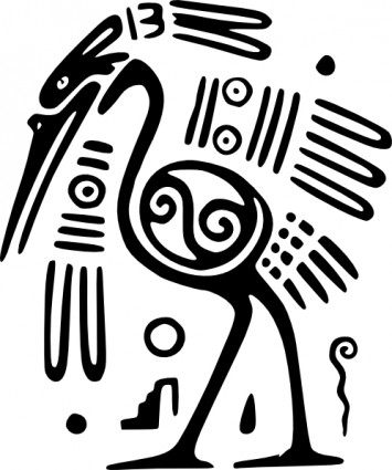 seni klip kuno Meksiko motif burung