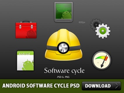 archivo de psd de ciclo de software Android
