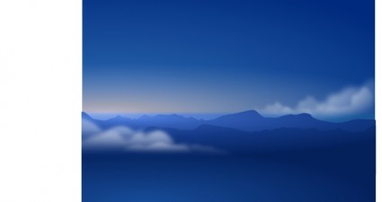 Andy blue horizon siluet awan clip art