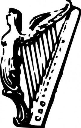 anjo harpa lineart clip-art