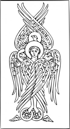 malaikat pada dua roda tetramorph clip art