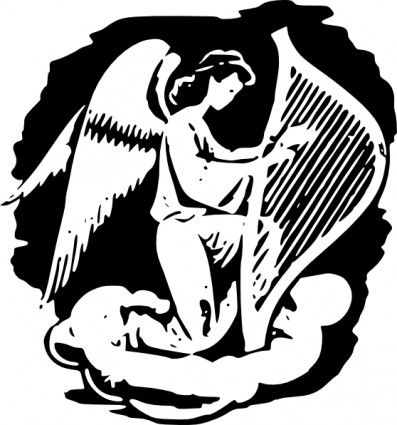Angel jugando prediseñadas de arpa