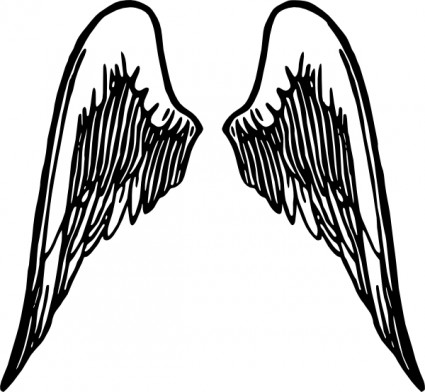 天使の翼のクリップ アートをタトゥーします。