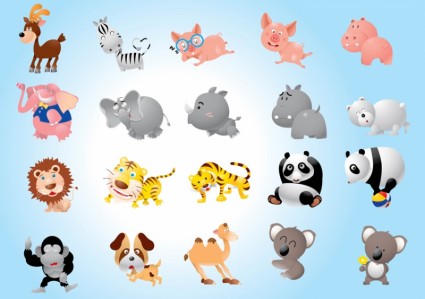 pack de dibujos animados de animales