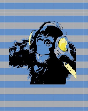 hewan orangutan musik vektor