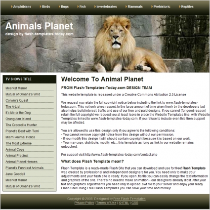 Animal Planet Template-green-free Website Templates Free Download